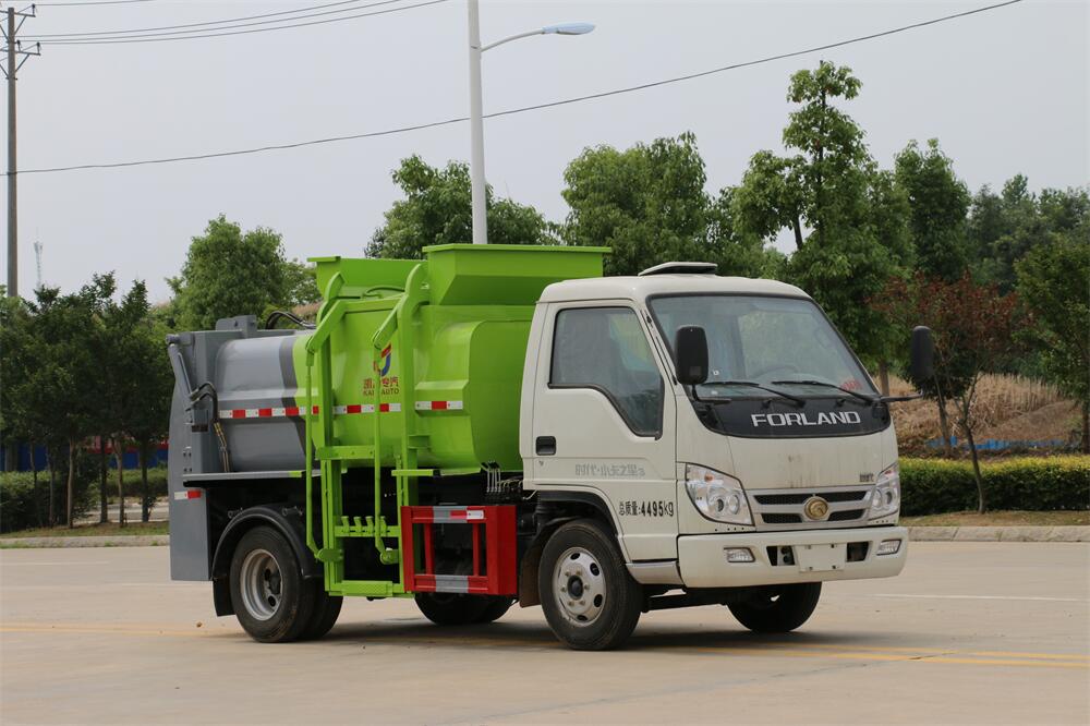 4方餐廚垃圾車-福田時代國六藍牌4方廚余泔水餐廚垃圾車廠家（方罐）